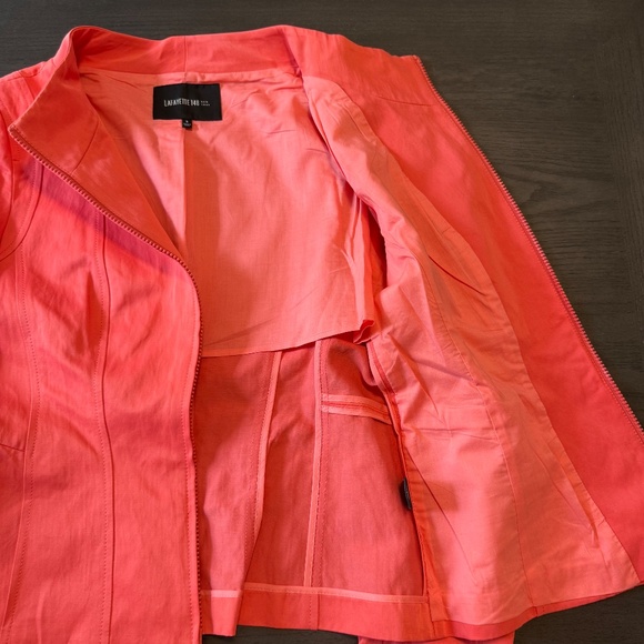 Lafayette 148 Coral Front Zip Cotton Blend Jacket Size 6 - Picture 6 of 10